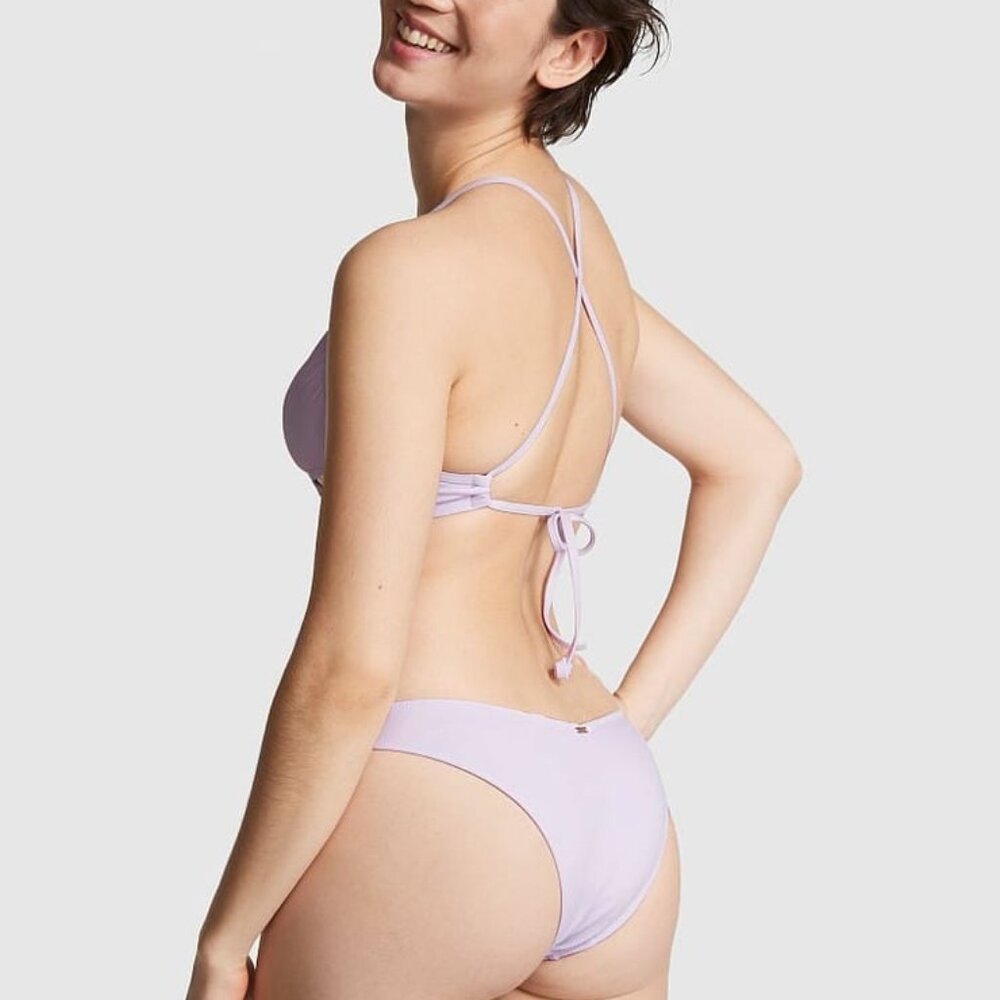 NWT PINK by Victoria's Secret Purple Whisper Body Wrap Bikini Top - Picture 2 of 3